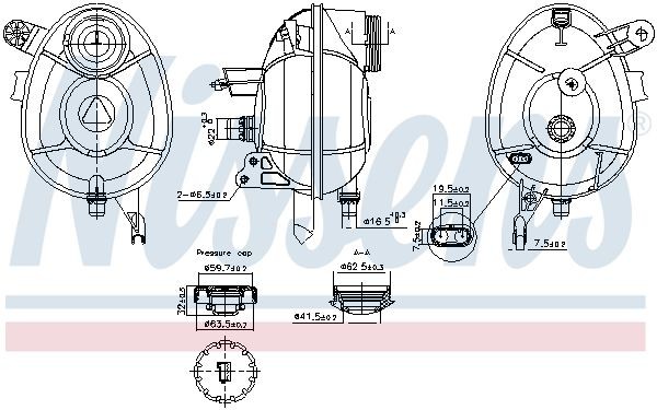 Vase d'expansion, liquide de refroidissement NISSENS 996201 NISSENS 996201 Bocal liquide de refroidissement MERCEDES-BENZ CLS 2025