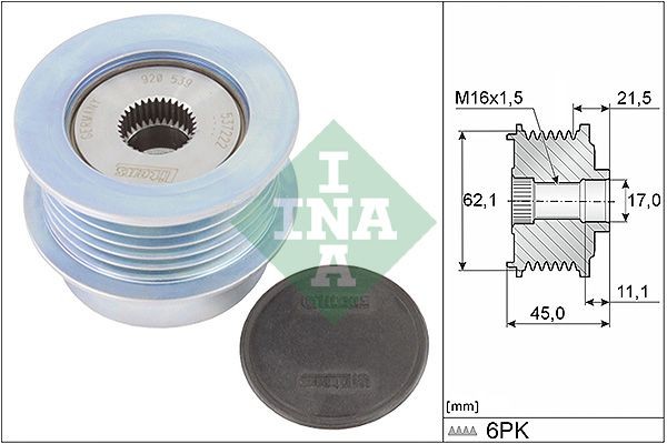 INA Ελεύθερη περιστροφή γεννήτριας 535 0367 10 INA 535 0367 10 Τροχαλία δυναμό Volvo XC60 2 σε χαμηλές τιμές
