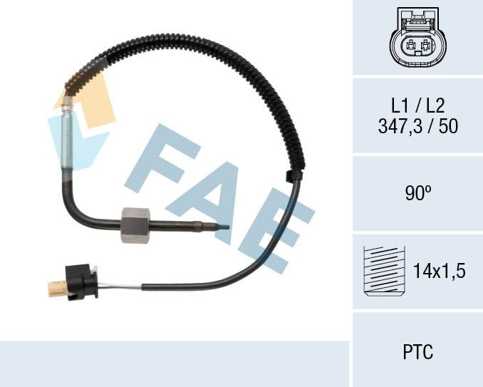FAE Sensor, temperatura dos gases de escape 68029 Sensor temperatura dos gases de escape FAE Peugeot BOXER 68029
