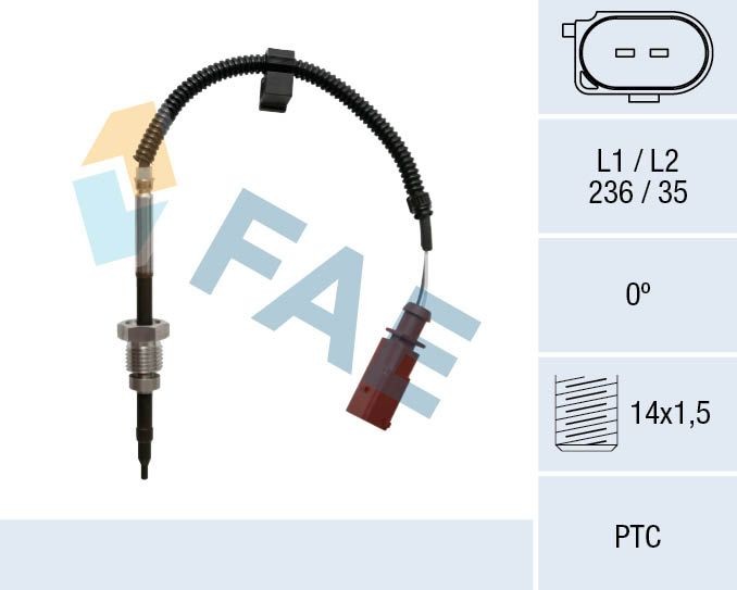FAE Sensor, uitlaatgastemperatuur 68033 Sensor uitlaatgastemperatuur FAE JUKE 68033 goedkoop