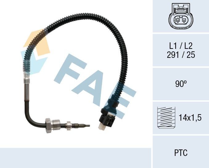 FAE Sensor, uitlaatgastemperatuur 68053 Uitlaatgas temperatuur sensor FAE JUKE 68053 goedkoop