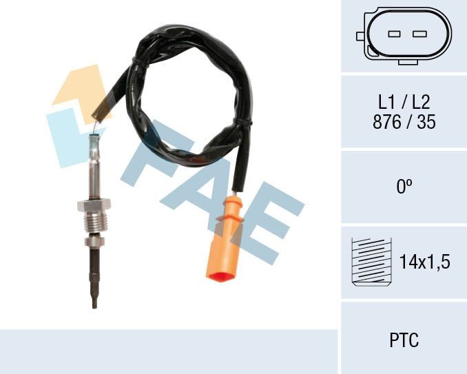 FAE Sensor, uitlaatgastemperatuur 68057 68057 Uitlaatgas temperatuur sensor FAE VOLKSWAGEN POLO