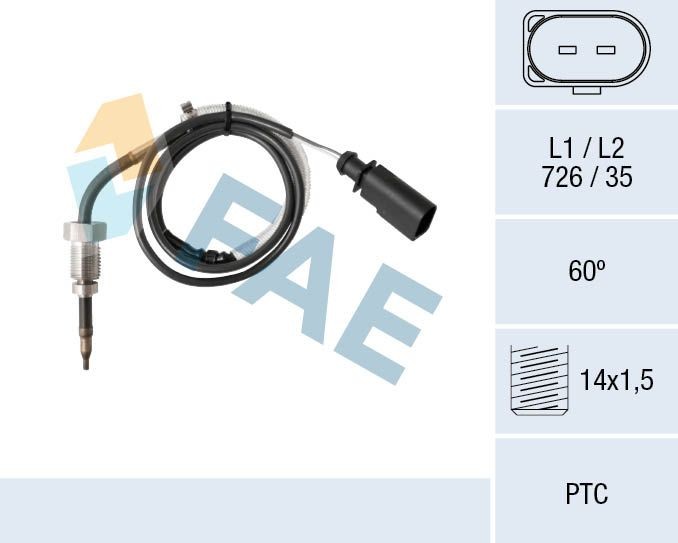 FAE Sensore, Temperatura gas scarico 68063 68063 costo Sensore temperatura gas di scarico Volkswagen TIGUAN FAE