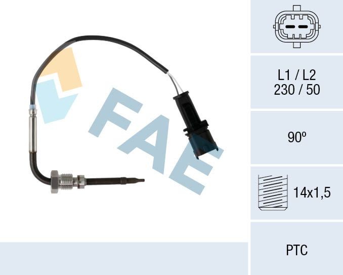 FAE Devējs, Izplūdes gāzu temperatūra 68075 68075 Temperatūras sensors FAE ALFA ROMEO 147
