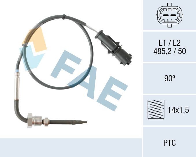 Avgastempgivare FAE 68080 FAE 68080: Avgas temperaturgivare Fiat GRANDE PUNTO 2005