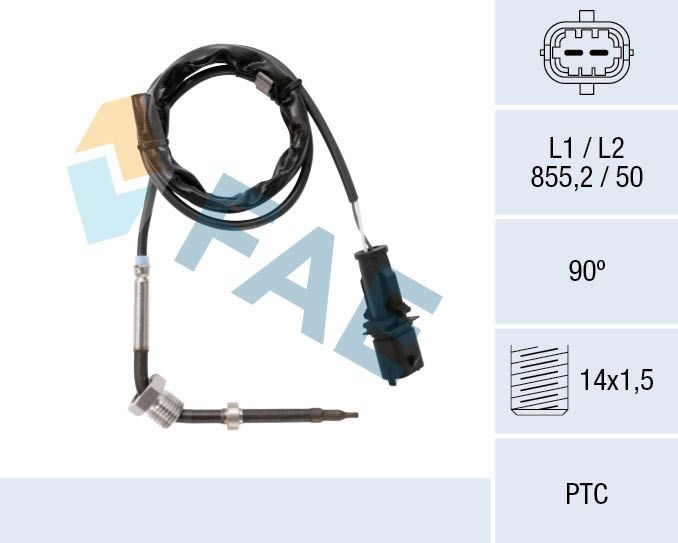 FAE Sensor, temperatura dos gases de escape 68086 FAE 68086 Sensor temperatura dos gases de escape FIAT Doblo 119 preço