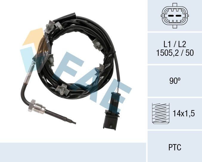 FAE Palpeur, température des gaz 68088 68088 Capteur de température des gaz d'échappement OPEL ASTRA FAE