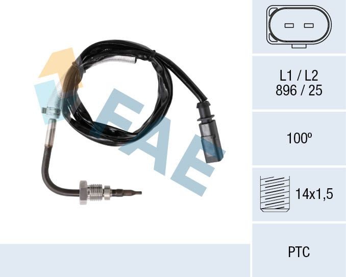 FAE Sensore, Temperatura gas scarico 68093 68093 costo Sensore temperatura gas di scarico FAE NISSAN JUKE