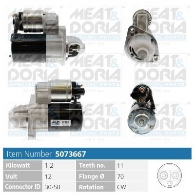 MEAT & DORIA Démarreur 5073667 Starter MEAT & DORIA SPORTAGE 5073667 pas cher