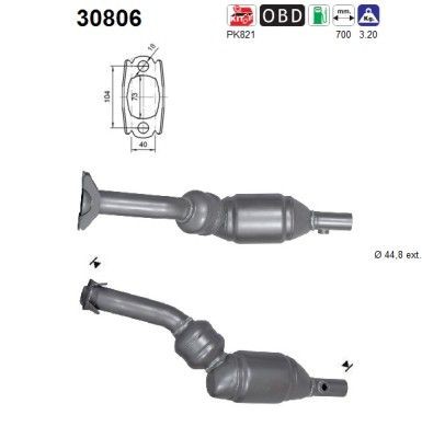 AS Catalizzatore 30806 30806 Catalizzatore AS RENAULT KADJAR costo
