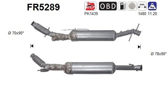 AS Roetfilter (DPF) FR5289 AS FR5289 Roetfilter (DPF)