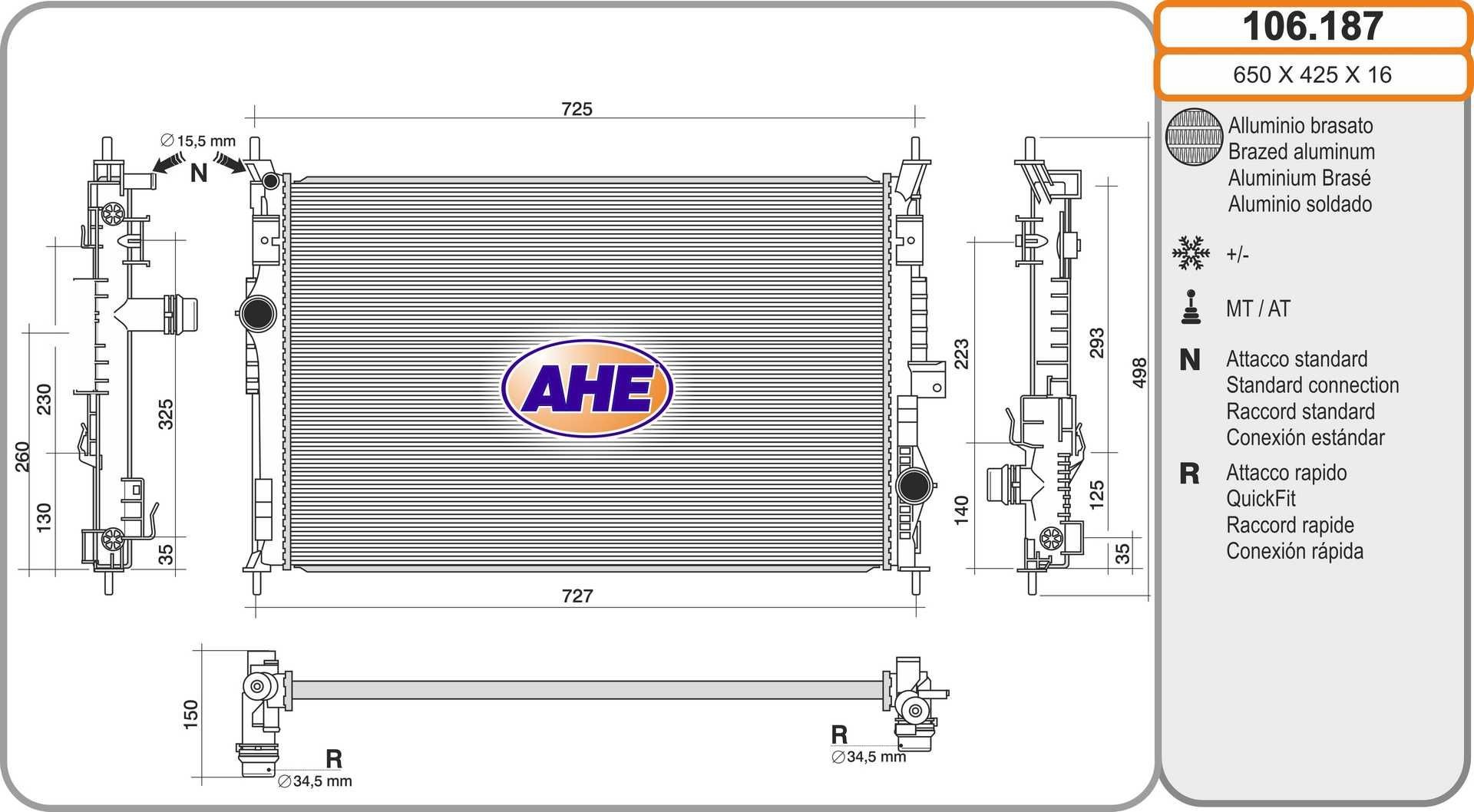 AHE Chladič motora 106.187 Chladič motora AHE XSARA 106.187 lacné