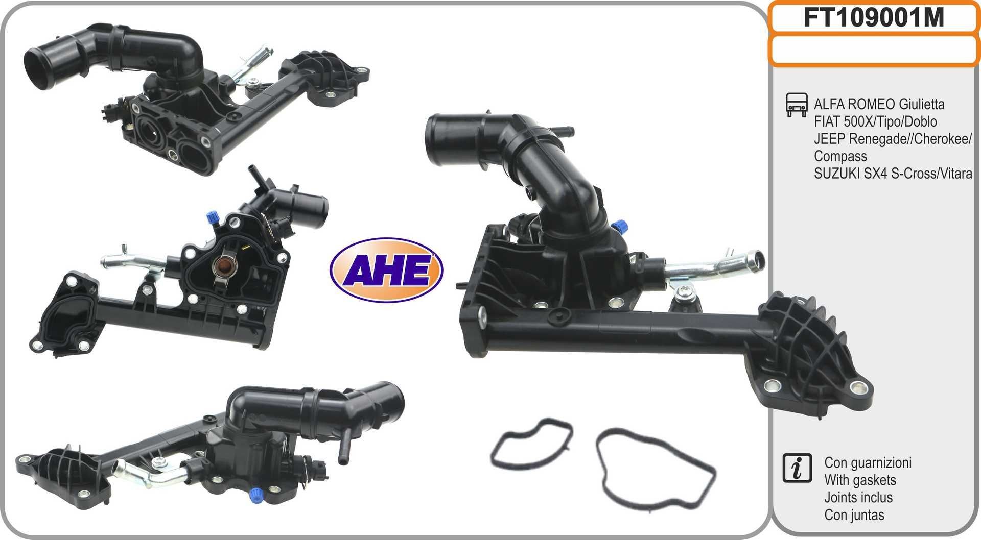 AHE Termostaattikotelo FT109001M Alfa Romeo 33 905 jäähdytysnesteen laippa AHE FT109001M