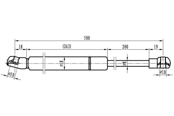 MAPCO Gassfjær, motorpanser 20958 Panser gassfjær MAPCO Volkswagen CADDY 20958