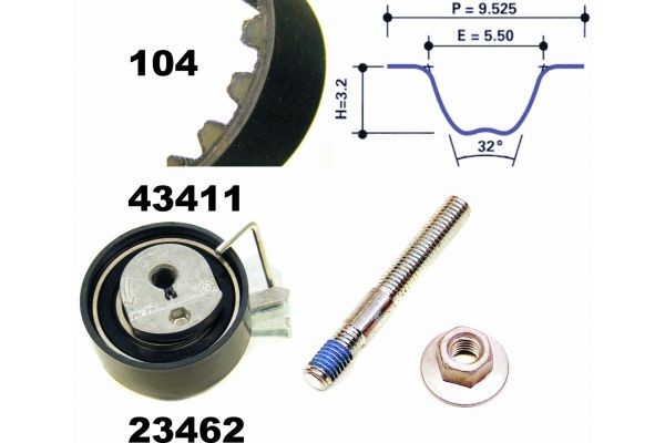 MAPCO Timing belt kit 23411 23411 MAPCO cam belt for PEUGEOT
