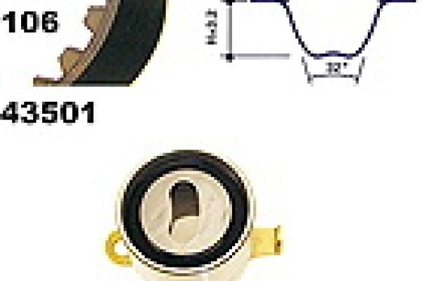 MAPCO Σετ οδοντωτού ιμάντα 23501 MAPCO 23501 Σετ ιμάντα χρονισμού Honda Civic V Coupe τιμες