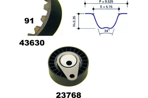 MAPCO Hammasrihma komplekt 23630 Hammasrihma komplekt MAPCO Ford ESCORT 23630