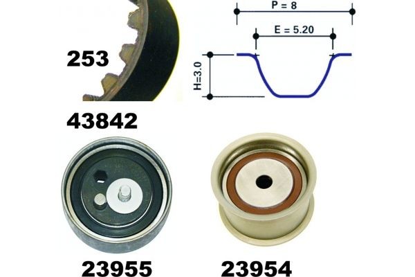 MAPCO Kit de distribution 23842 MAPCO Courroie crantée SKODA 23842