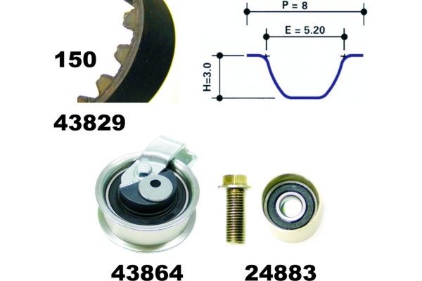 MAPCO Kit de distribution 23901 MAPCO Courroie de distribution SKODA 23901