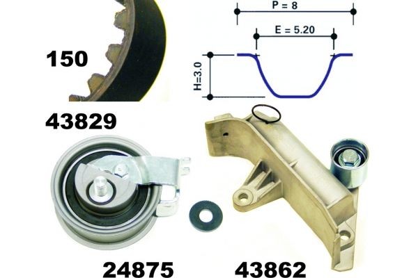 MAPCO Kit cinghia di distribuzione 23913 23913 costo Kit cinghia di distribuzione MAPCO Volkswagen TOURAN