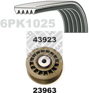 MAPCO Poly V-riem set 23923 23923 MAPCO Poly v riemen kit Jeep goedkoop