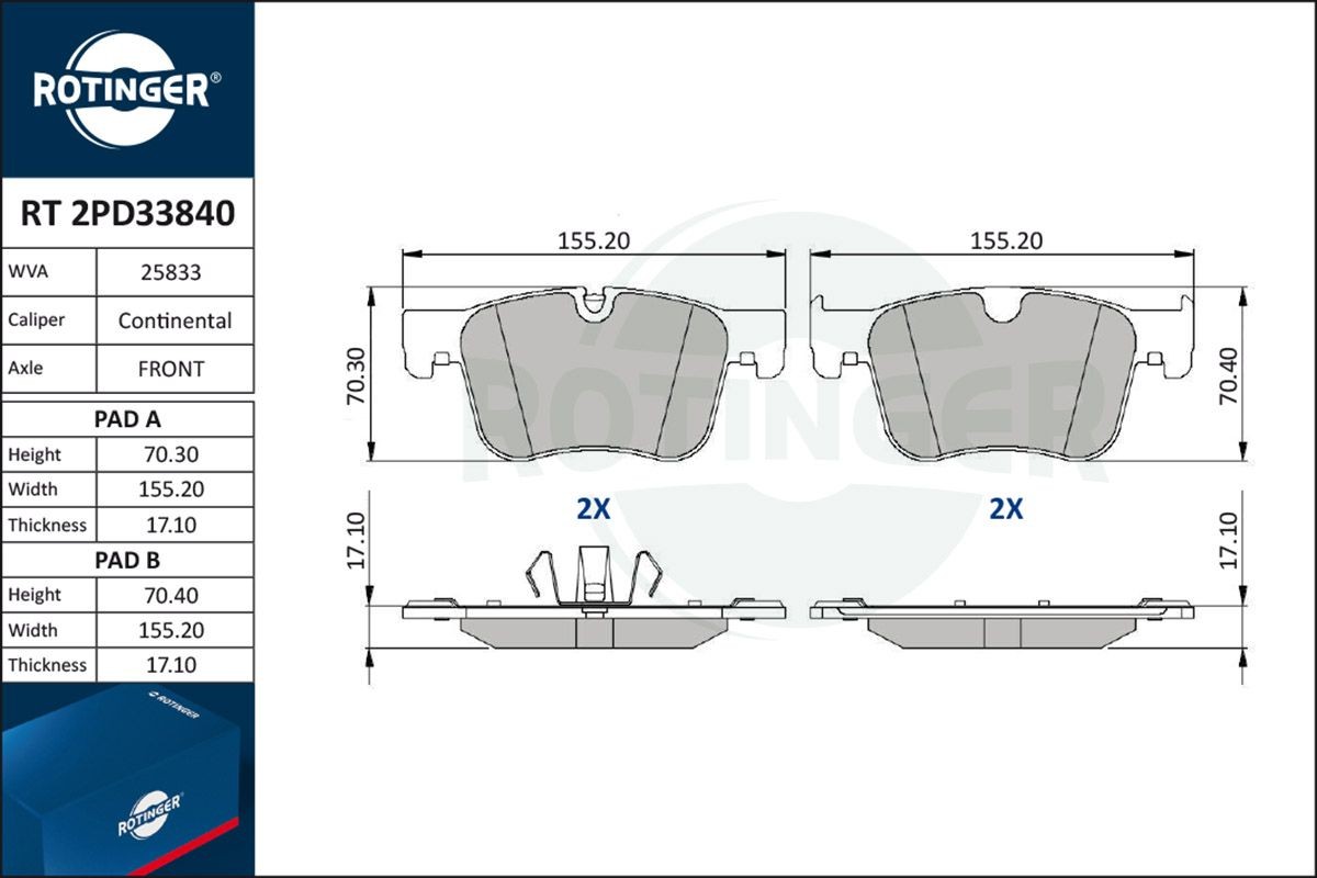 ROTINGER Τακάκια φρένων RT 2PD33840 RT 2PD33840 ROTINGER Αγωνιστικά τακάκια Peugeot φθηνά