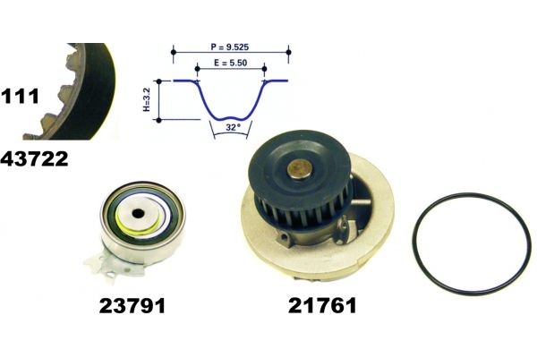 MAPCO Kamremssats med vattenpump 41722 MAPCO 41722 Kamremssats med vattenpump OPEL Corsa B Skåpbil (S93) 1.5 D (F08, W5L) 50 hk 1994