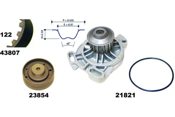 MAPCO Kamremssats med vattenpump 41807 41807 MAPCO kamrem med vattenpump VW GOLF