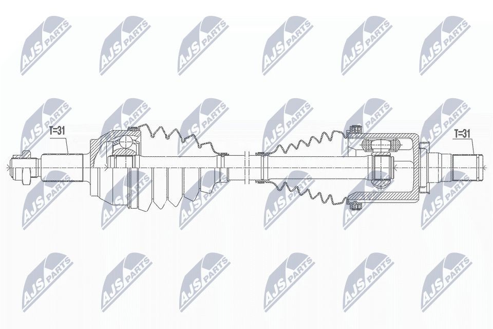 NTY Arbre de transmission NPW-LR-021 NPW-LR-021 Cardan LAND ROVER DEFENDER NTY