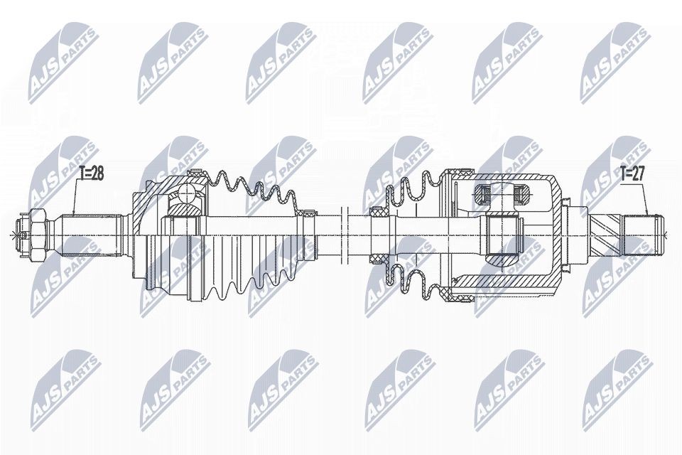 NTY Drivaksel NPW-MS-073 NTY NPW-MS-073 Drivaksel Mitsubishi Pajero Classic originale pris
