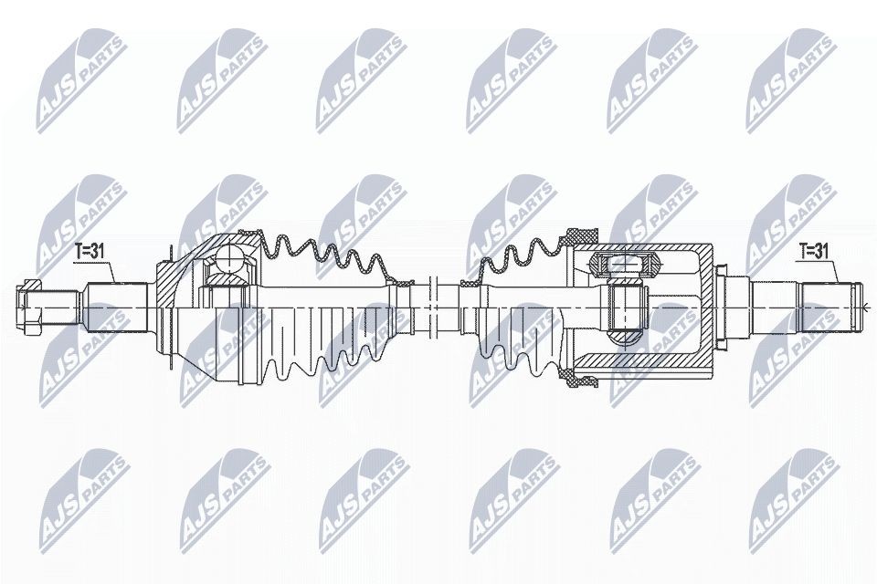 NTY Drivaksel NPW-MZ-074 NTY NPW-MZ-074 originale Drivaksel BT-50 Pick-up (CD, UN) hva koster