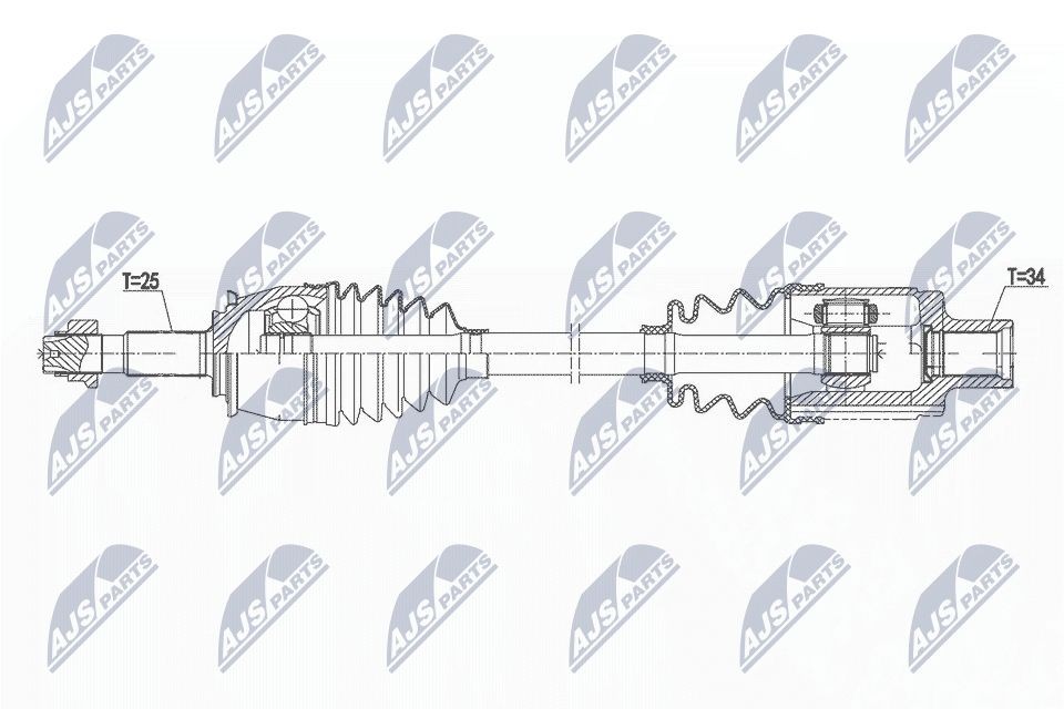 NTY Arbre de transmission NPW-PL-147 NPW-PL-147 Cardan CHEVROLET CAPTIVA NTY