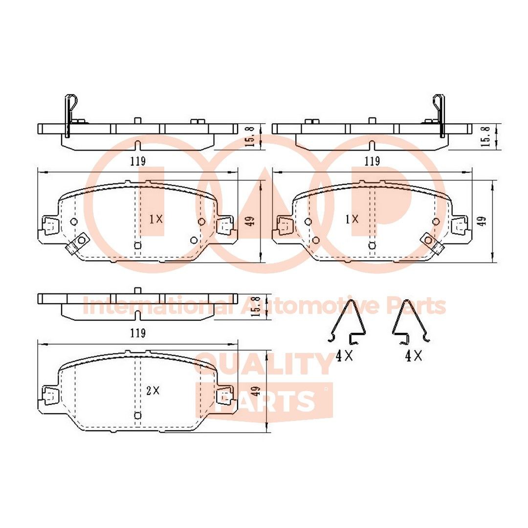 IAP QUALITY PARTS Piduriklotsid 704-06068 704-06068 Piduriklotsid HONDA ACCORD IAP QUALITY PARTS