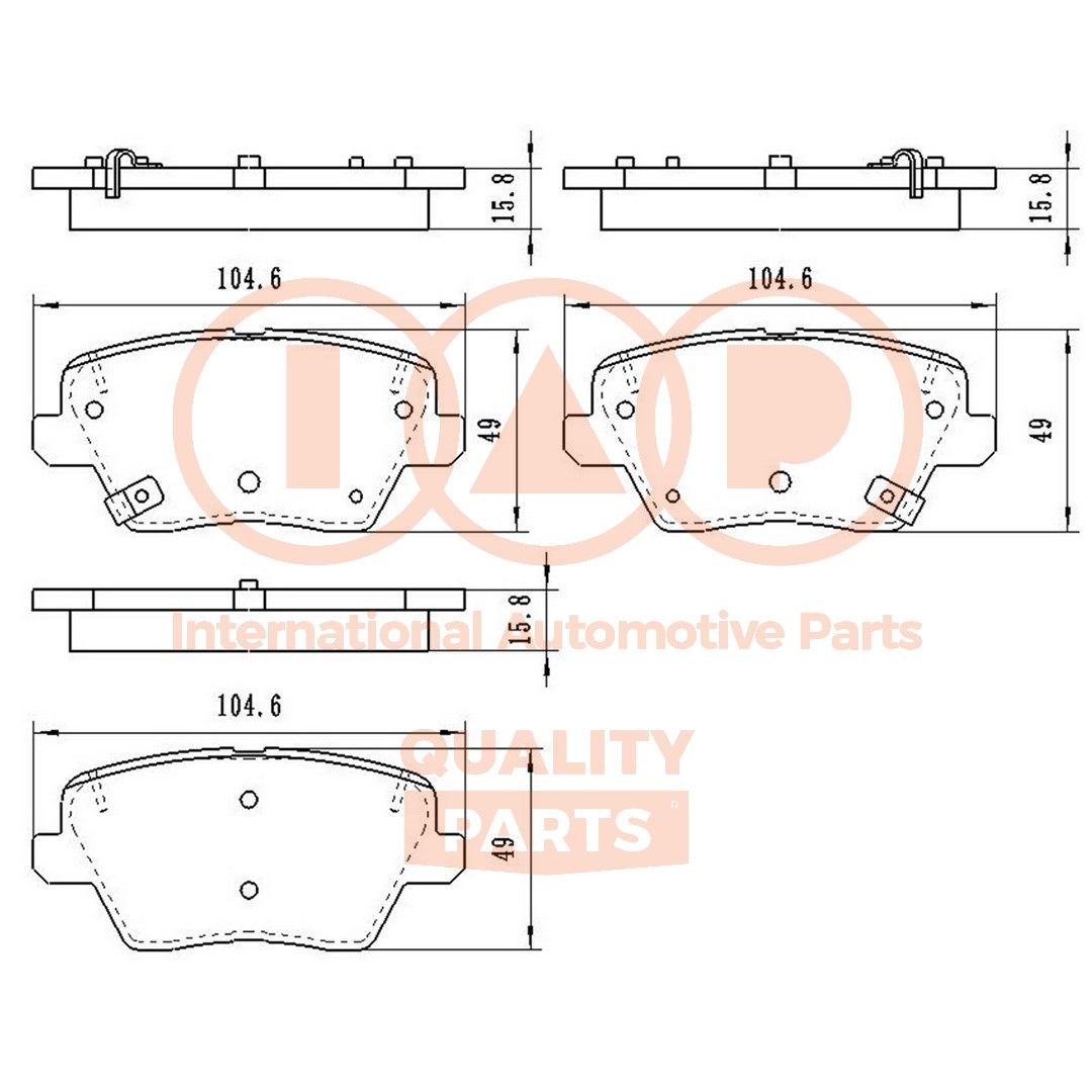 IAP QUALITY PARTS Piduriklotsid 704-07104 Pidurikattekomplekt, ketaspidur IAP QUALITY PARTS i30 704-07104 odav