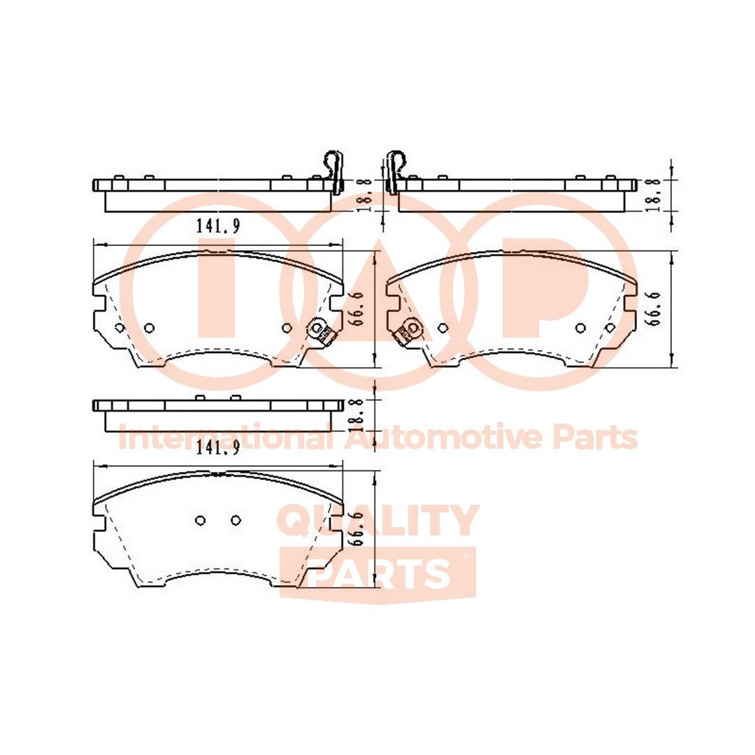 IAP QUALITY PARTS Bromsbelägg 704-20121 CHEVROLET bromsklossar IAP QUALITY PARTS 704-20121