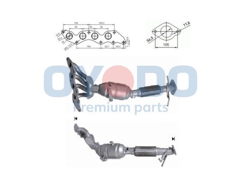 Oyodo Katalysaattori 10N0143-OYO Oyodo 10N0143-OYO VOLVO 240 Katalysaattori halvat