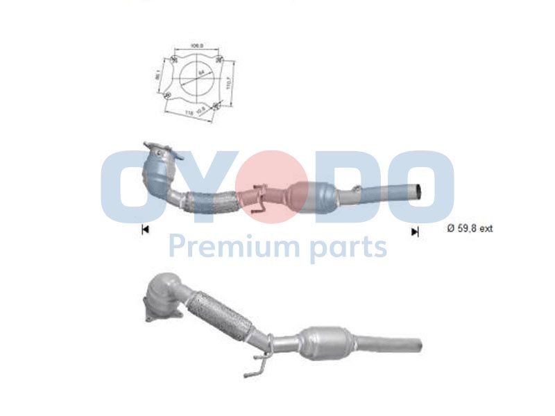 Katalysator Oyodo 10N0147-OYO Oyodo 10N0147-OYO Katalytisk omvandlare AUDI A3 2006