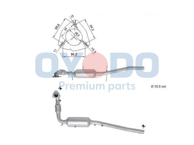 Roetfilter (DPF) Oyodo 20N0142-OYO Oyodo 20N0142-OYO DPF FORD TRANSIT 2006