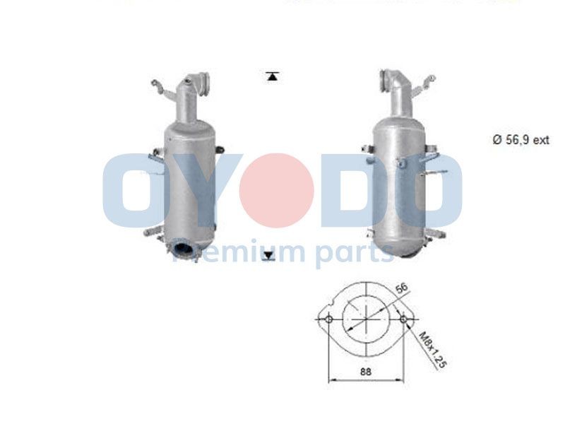 Oyodo Diesel particulate filter 20N0143-OYO 20N0143-OYO Oyodo diesel particulate filter (dpf) for CITROЁN C4