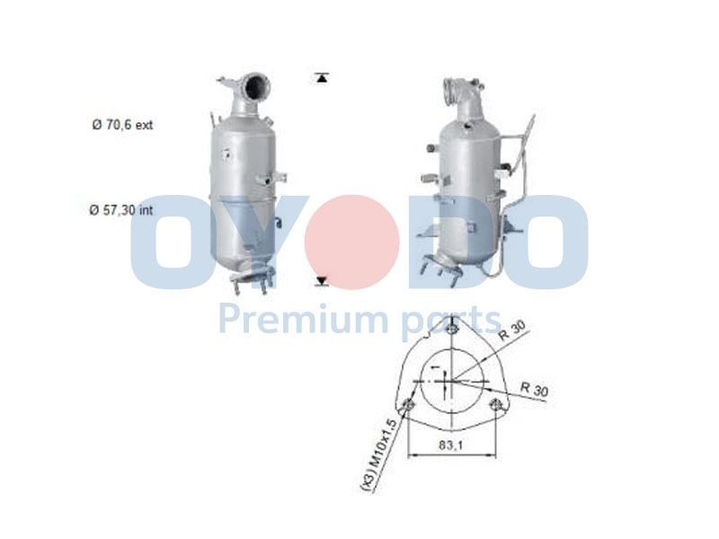 Oyodo Partikelfilter (DPF) 20N0154-OYO 20N0154-OYO Partikelfilter (DPF) Oyodo CITROЁN JUMPY