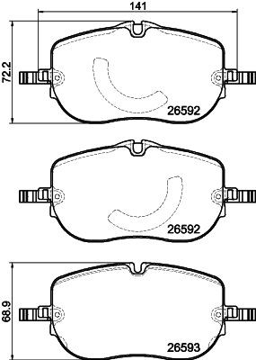 HELLA Plaquettes de frein 8DB 355 044-261 HELLA 8DB 355 044-261 Plaquettes de frein MERCEDES-BENZ Classe C Berline (W206) à un prix avantageux