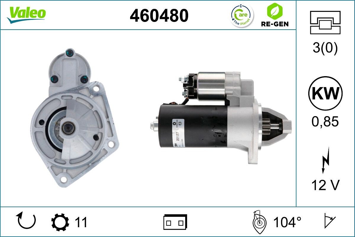 Starter VALEO 460480 VALEO 460480 Startmotor LADA NIVA 2019
