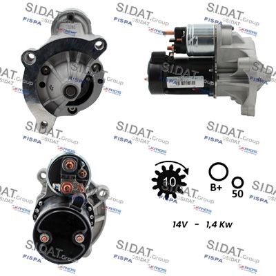 SIDAT Startmotor S12VA0433 S12VA0433 SIDAT startmotor MITSUBISHI GRANDIS