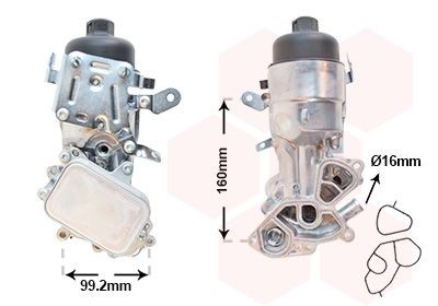 VAN WEZEL Oliekøler, motorolie 09013730 VAN WEZEL 09013730 originale Citroën Berlingo K9 Olieradiator hvad koster