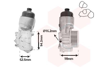VAN WEZEL Oljekylare 40013700 40013700 VAN WEZEL oljekyl Ford TOURNEO COURIER
