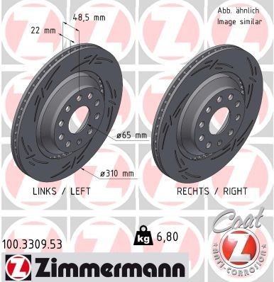 ZIMMERMANN Piduriketas 100.3309.53 ZIMMERMANN 100.3309.53 Sport pidurikettad CHEVROLET TRAILBLAZER originaal