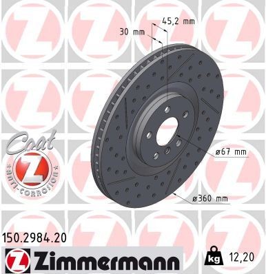 ZIMMERMANN Disque de frein 150.2984.20 ZIMMERMANN 150.2984.20 d'origine Disques de frein 2 Gran Coupé (F44) coût