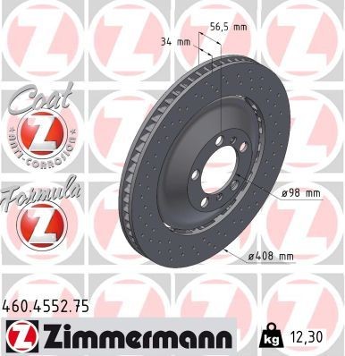 ZIMMERMANN Brzdový kotouč 460.4552.75 ZIMMERMANN 460.4552.75 Športové brzdové kotúče 911 Coupe (992) originálne cena