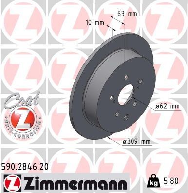Piduriketas ZIMMERMANN 590.2846.20 ZIMMERMANN 590.2846.20 Piduriketas LEXUS RX 2018