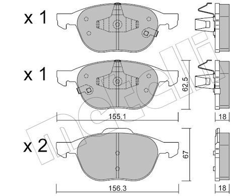 METELLI Piduriklotsid 22-0534-2 22-0534-2 Piduriklotsid METELLI VOLVO S90